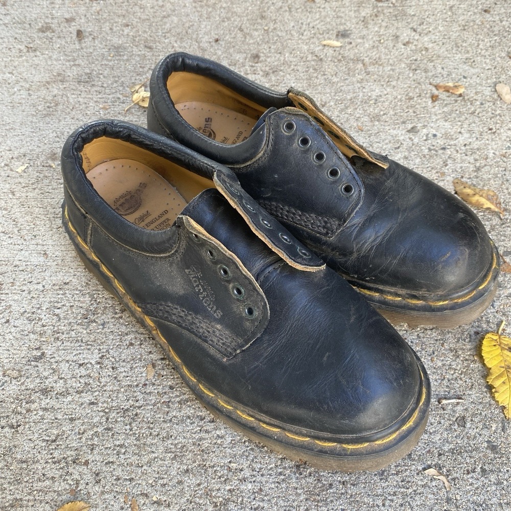 Vintage Doc Marten's Made in England Oxford Shoes Black Leather Size UK 4 / US 6